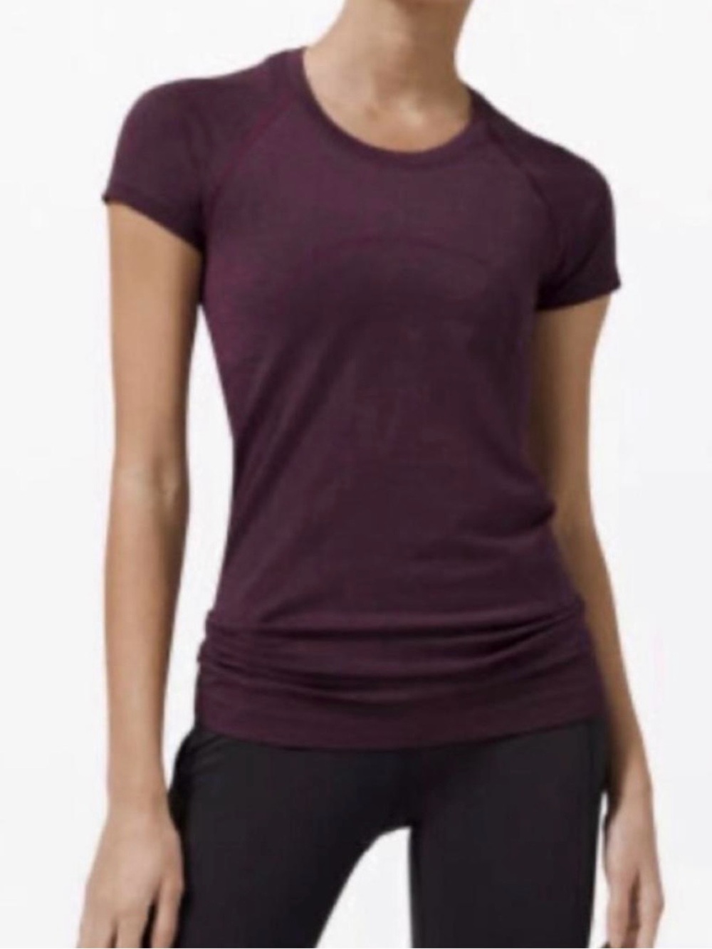 Lululemon Swiftly Tech Short Sleeve Crew Pink Purple Striped Size 8